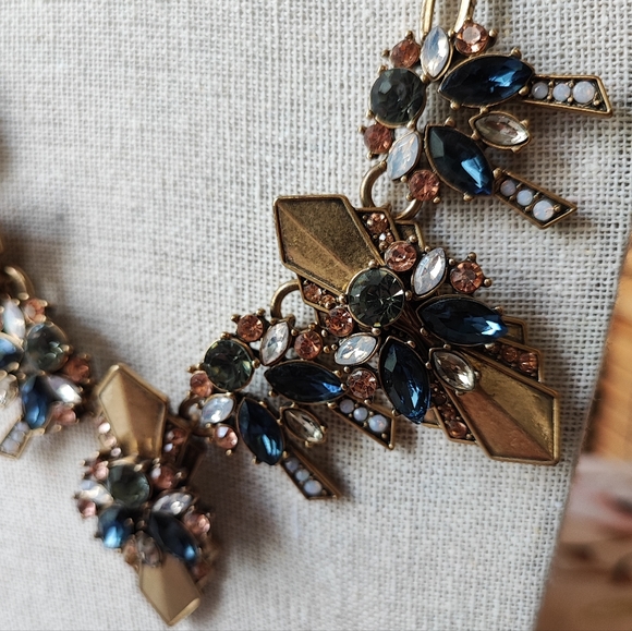 Art Deco Roaring 20s Great Gatsby J Crew Brass Tone Fabulous Statement Necklace - Picture 4 of 14